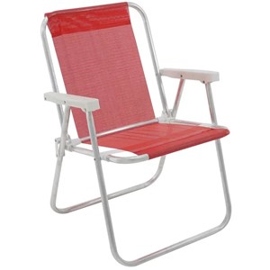Cadeira de Praia Alta Aluminio Dobrável Belfix