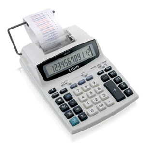 Calculadora de Impressão 12 Dígitos com Adaptador Branca - Elgin