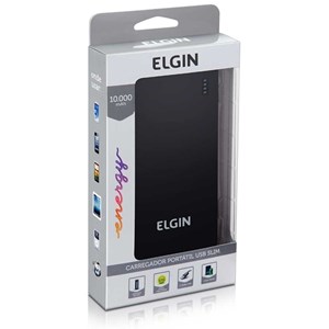 Carregador De Bateria Portátil USB CP10k Slim 10000mah Preto - Elgin