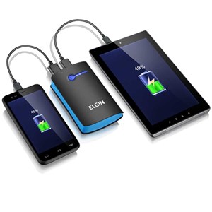 Carregador Portatil USB 5200mah CP-5200 Preto/Azul -Elgin