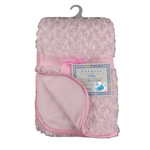 Cobertor Manta para Bebê Petit Rosa 1,00m x 1,50m Andreza