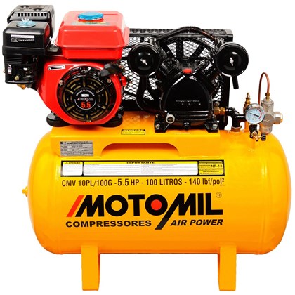 Compressor De Ar a Gasolina 5,5 HP CMV-10PL 100 Litros - Motomil