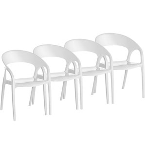 Conjunto 4 Cadeiras Plásticas Glass Plus UZ Branco - Kappesberg 