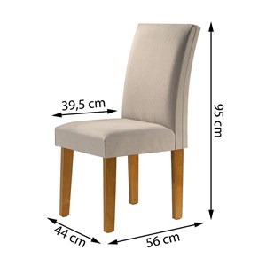 Conjunto de 2 Cadeiras Classic Ype/Linho - Cel Móveis