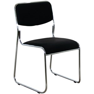 Conjunto de 2 Cadeiras Cromada Fixa C102P Preto - Best
