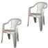 Conjunto de 2 Cadeiras Plásticas Poltrona Branca - Antares