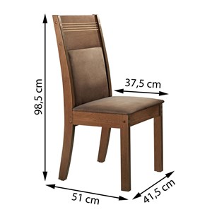 Conjunto de 2 cadeiras Ravena Chocolate/Suede Animale Marrom - Cel Móveis