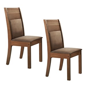 Conjunto de 2 cadeiras Ravena Chocolate/Suede Animale Marrom - Cel Móveis