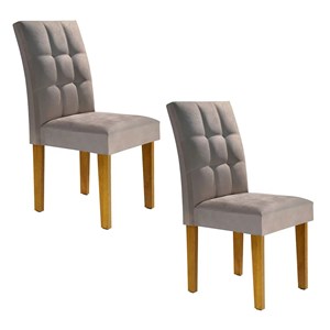 Conjunto de 2 Cadeiras Vitória Ype/Suede Pena Camurça- Cel Móveis