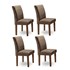 Conjunto Sala de Jantar Safira 1,20mts 4 Cadeiras Chocolate/Off White/Animale Cel Móveis