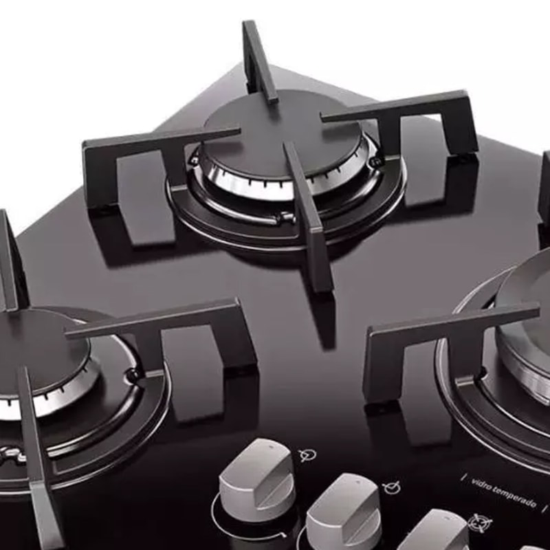 Cooktop Itatiaia Vitrum 5 Bocas Tripla Chama com Acendimento Automático