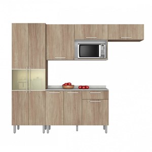 Cozinha Compacta 4 Peças com Balcão e Paneleiro Star Aveiro Oak - Itatiaia