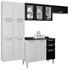 Cozinha Compacta 4 Peças Com Vidro e Balcão Luce Branco/preto - Itatiaia