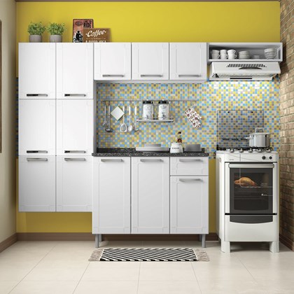 Cozinha Compacta Com Balcão 4 Peças Múltipla Branco - Bertolini