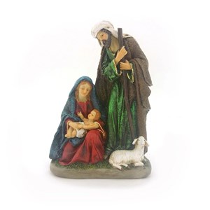 Decoração Enfeite de Natal Sagrada Familia 19cm