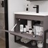 Gabinete Suspenso para Banheiro Completo  com Espelheira e Cuba Marmorite Ipanema Aço 1 Porta Metalo