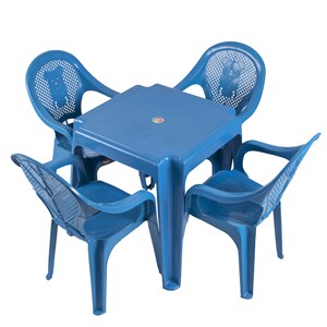 Mesa Infantil  Ursinho Com 04 Cadeiras Plásticas Várias Cores
