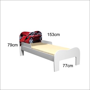 Mini-cama Soneca Carro Branco/Vermelho - Tigus Baby