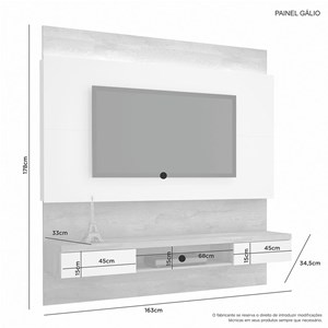 Painel para TV até 56 Polegadas Gálio Naturale/Off White - JCM Móveis