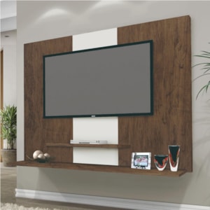 Painel para TV Até 42 Polegadas 1 Gaveta Andradina Branco/Castanho