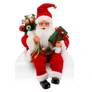 Papai Noel Luxo Sentado 41cm Vermelho Natal - Magizi