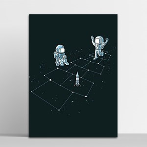 Placa Decorativa Astronautas 20X30Cm