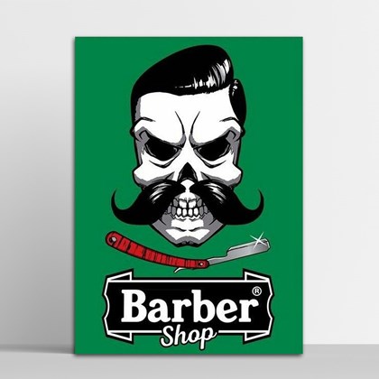 Placa Decorativa Barber Shop 2 20X30Cm