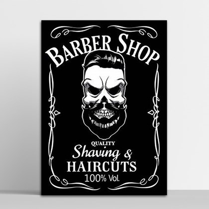 Placa Decorativa Barber Shop 20X30Cm