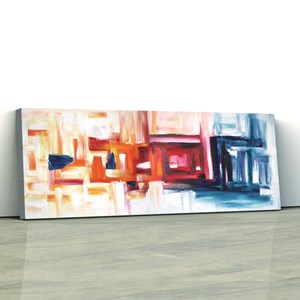 Quadro Decorativo 50x150cm Quadrados Abstratos