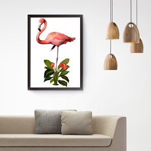 Quadro Decorativo Flamingo 20X30Cm Branco