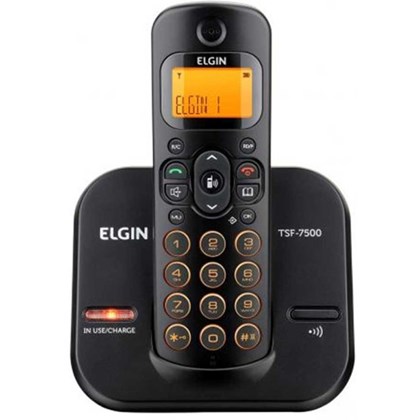Telefone sem Fio TSF 7500 c/ Display LCDP Laranja/Preto Bivolt - Elgin