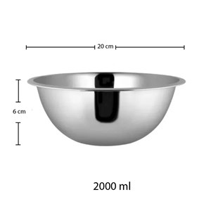Tigela Bowl 20 Cm Em Aço Inox Yazi Prata Cozinha Completa Funcional